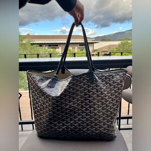 GOYARD Saint Louis Black Monogram Coated Canvas Tote Bag